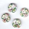 4 16x5mm White Cloisonné Donuts